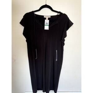 NWT Michael Kors Black Woman Basis Dress w/ Tassels and Sleeves